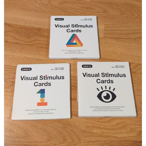 Beiens Visual Stimulus Cards Black And White And Multicolored Cards Lot Of 3 - Picture 2 of 10